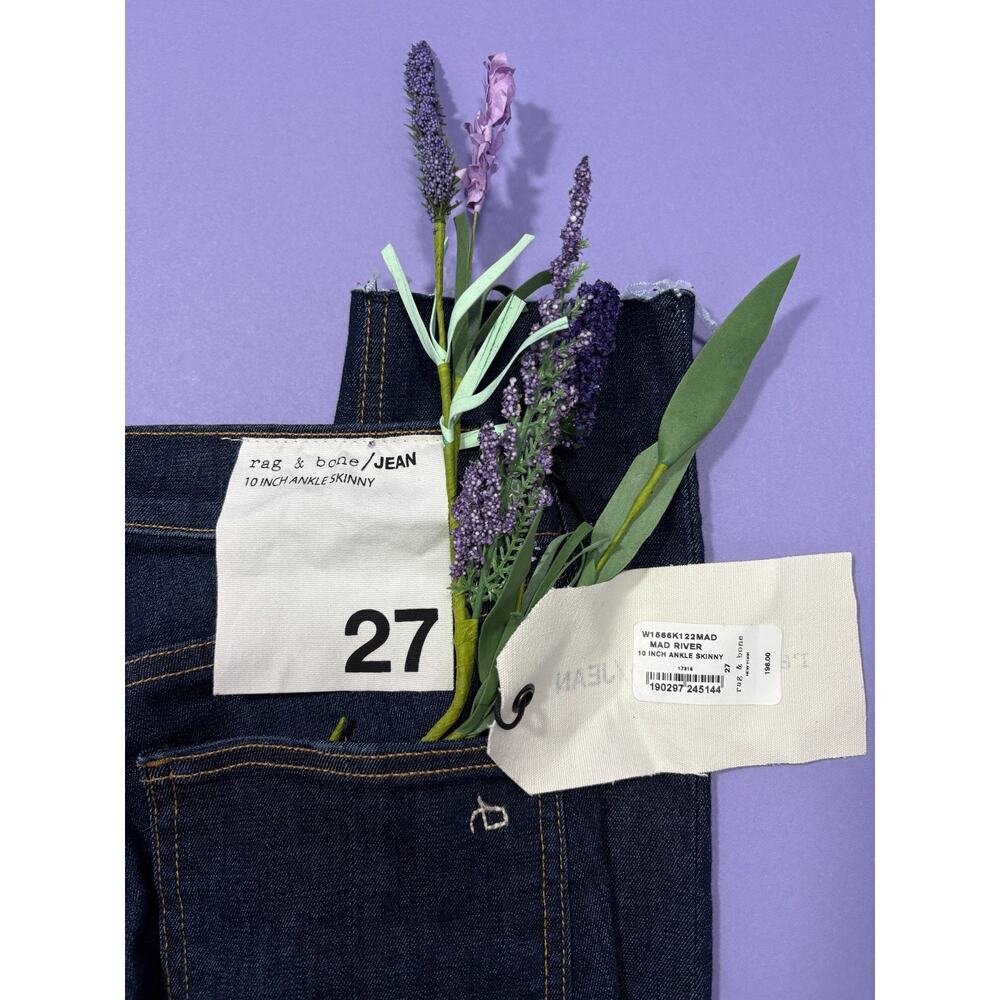 Rag & Bone Jeans 10 Inch Ankle Skinny Mad River Denim Stretch Women’s Size 27